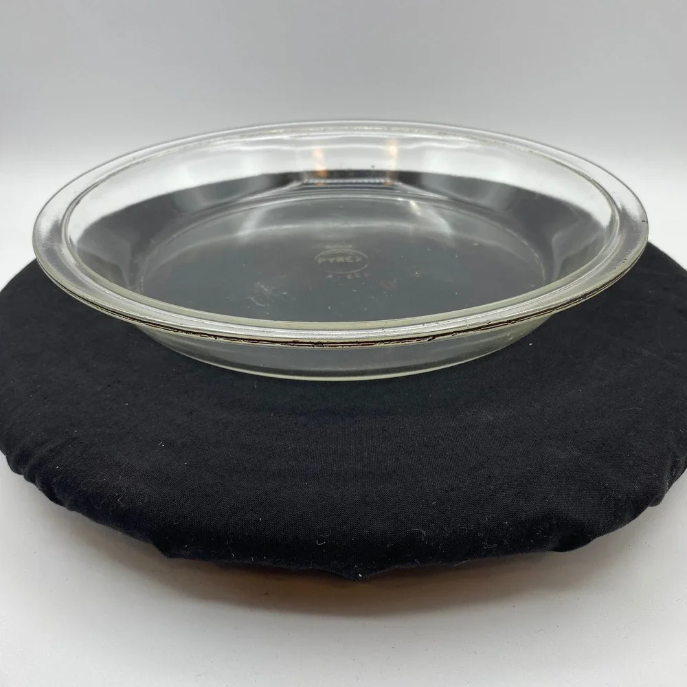 Pyrex 10in Pie Plate Clear Glass Vintage 209 Round Baking Dish Wide Rim Rustic